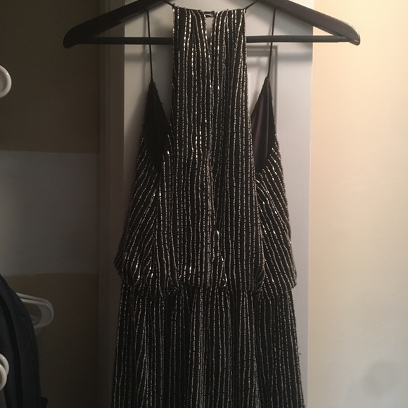 NWT Parker black silver beaded cocktail dress - Picture 5 of 6